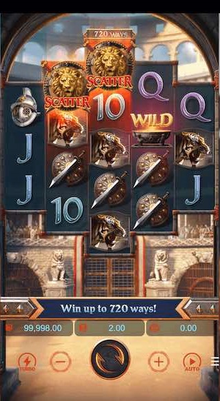 Imagem do jogo e bônus Gladiator's glory