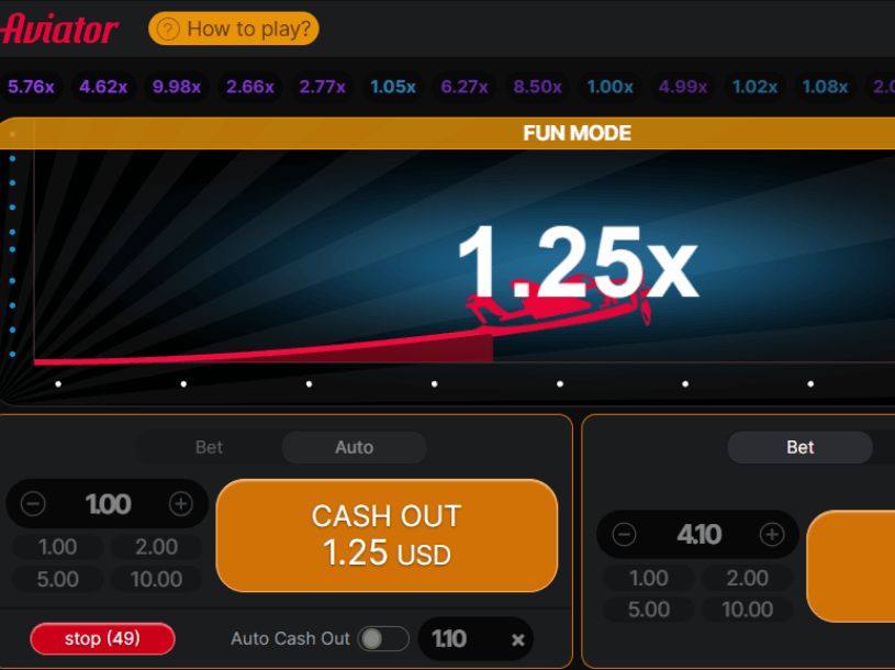Aviator slot screenshot