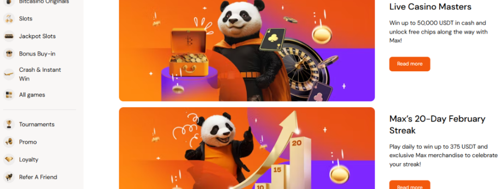 Bitcasino screenshot promos news
