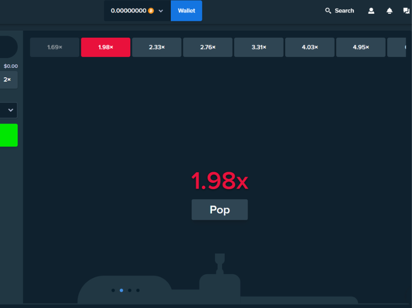 Pump screenshot showing a failed bet