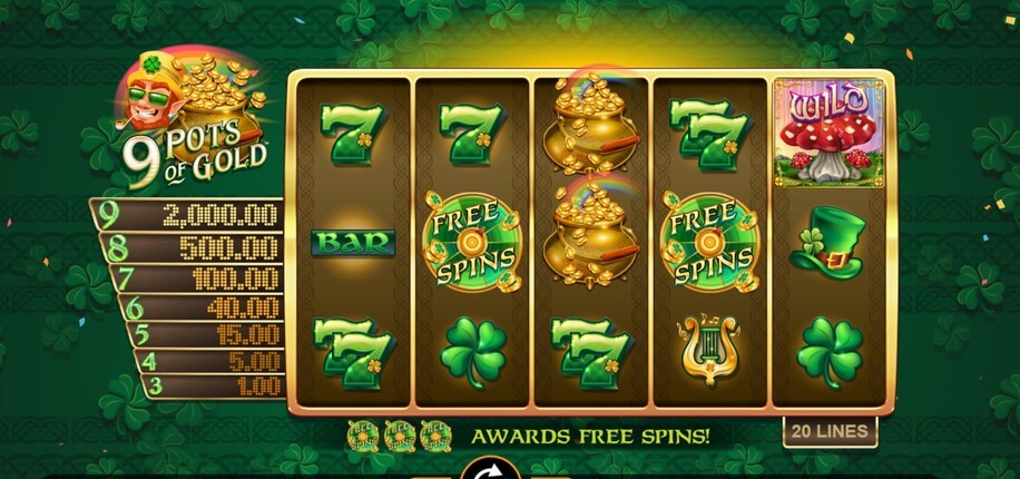 9 Pots of Gold peliautomaatti, kelat ja symbolit