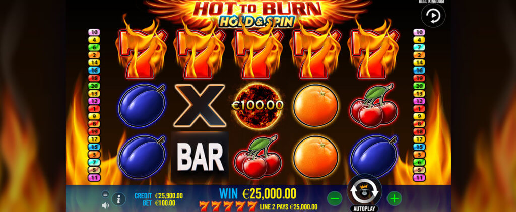 Hot to Burn Hold and Spin™ peli, kelat ja symbolit