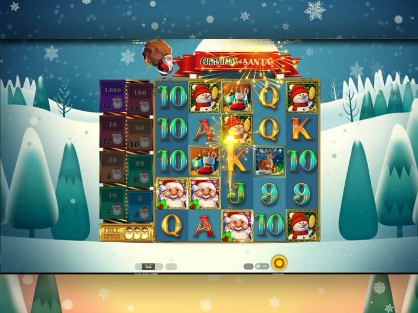 Christmas Santa peliautomaatti, kuvankaappaus pelistä