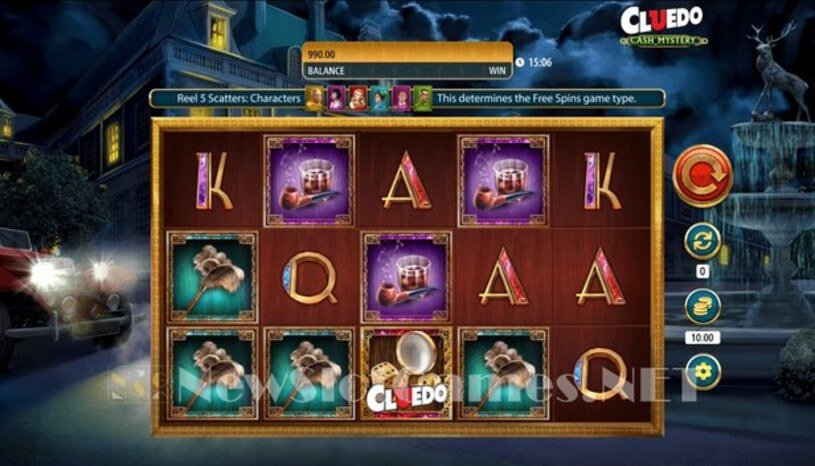 Cluedo Cash Mystery peliautomaatti - kuvankaappaus