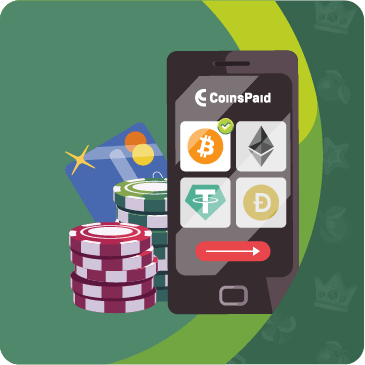 CoinsPaid maksut nettikasinoilla, kryptovaluuttojen logot matkapuhelimessa